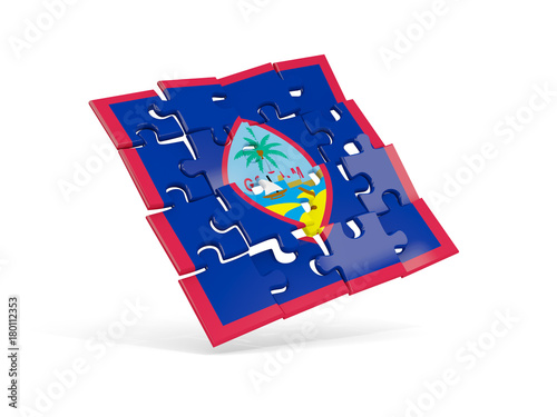 Puzzle flag of guam isolated on white