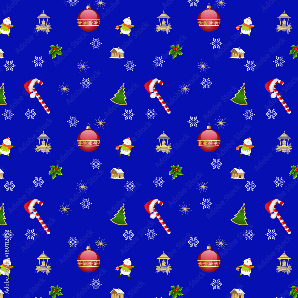Christmas pattern on blue background. Christmas pattern on blue background.