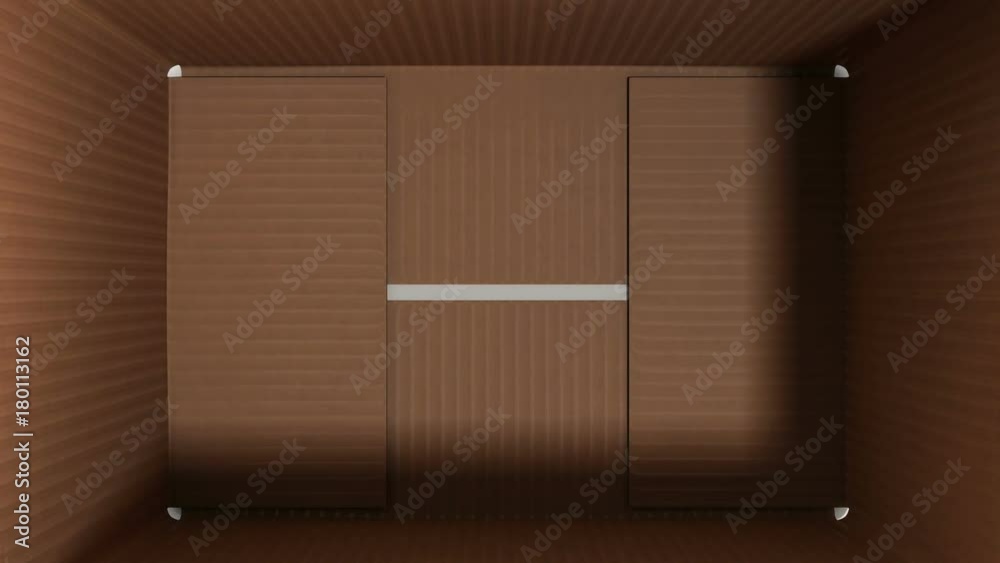Open cardboard box on white background