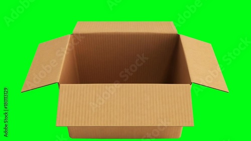 Open cardboard box on white background