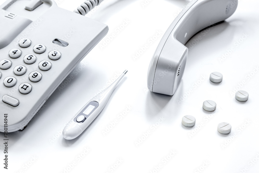 concept calling doctor to home check up concept calling doctor to home check up