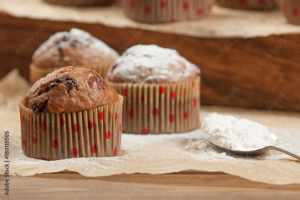Home Baked Chocolate Banana Coconut Muffins. Home Baked Chocolate Banana Coconut Muffins.