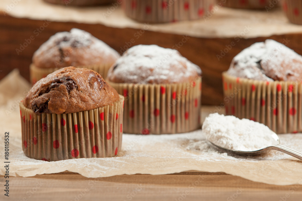 Home Baked Chocolate Banana Coconut Muffins. Home Baked Chocolate Banana Coconut Muffins.
