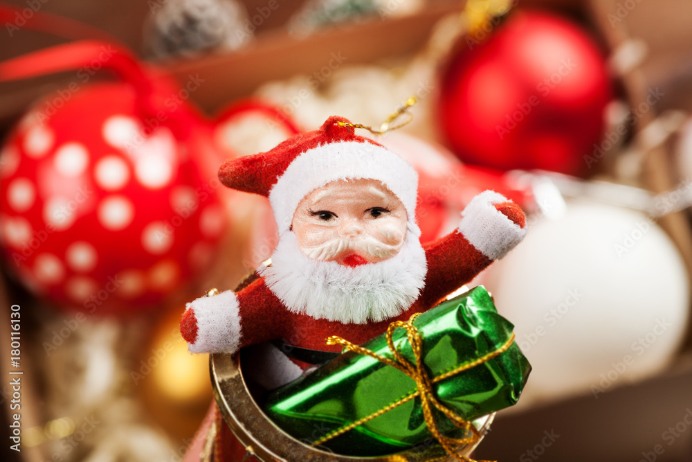 Set of different christmas decorations closeup shot Set of different christmas decorations closeup shot