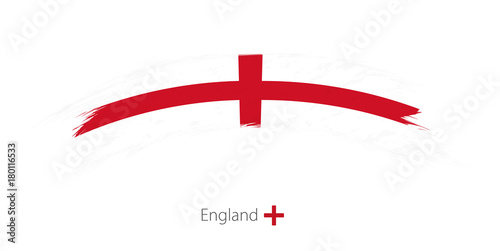 Flag of England in rounded grunge brush stroke.