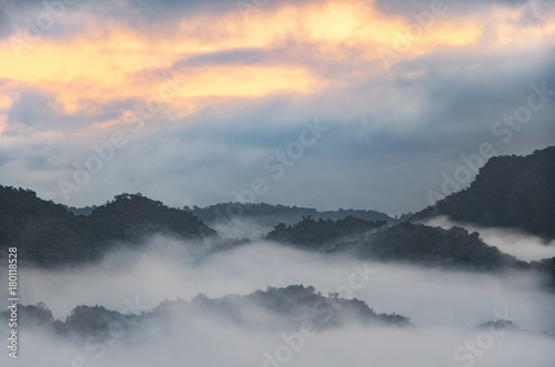 Landscape view at sunrise of Phu Lang Ka © giftography