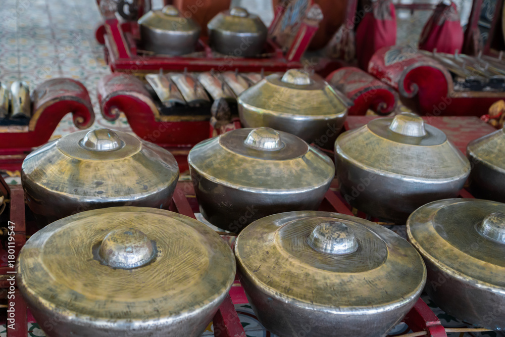 Gamelan, traditional balinese percussive music instruments for ensemble music, traditional music in Bali and Java, Indonesia. Gamelan, traditional balinese percussive music instruments for ensemble music, traditional music in Bali and Java, Indonesia.