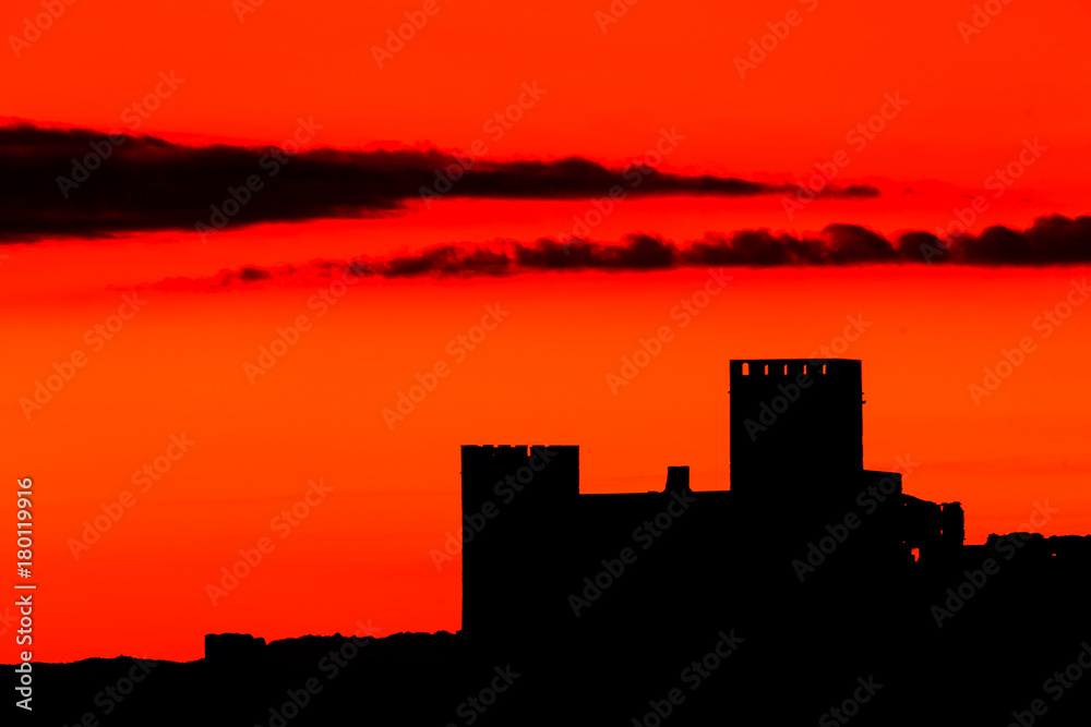 Silhouette of a amazing castle