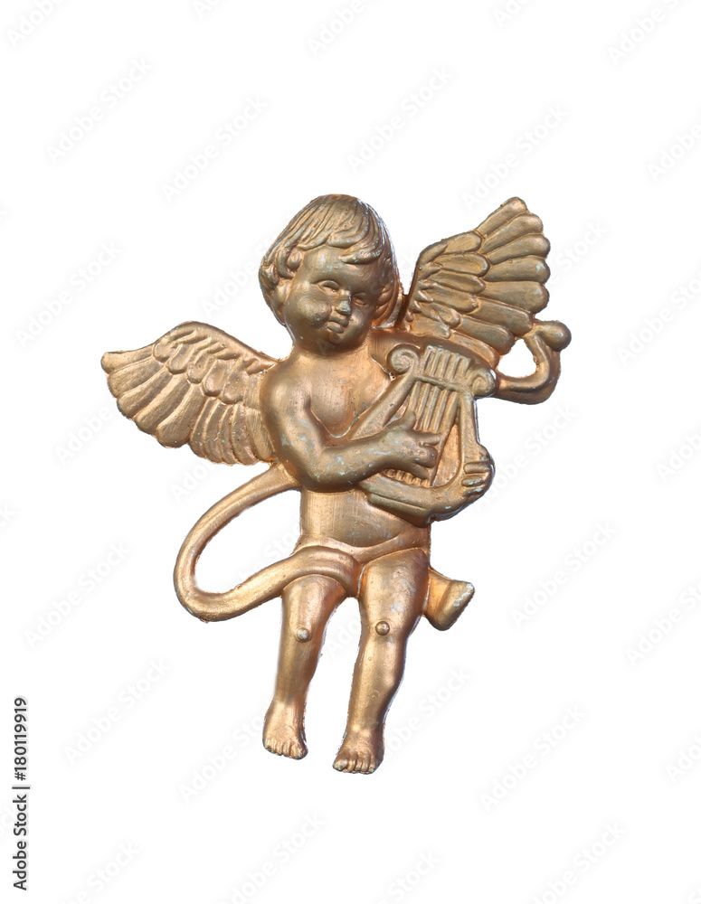 Golden angel for use as Christmas decoration Golden angel for use as Christmas decoration