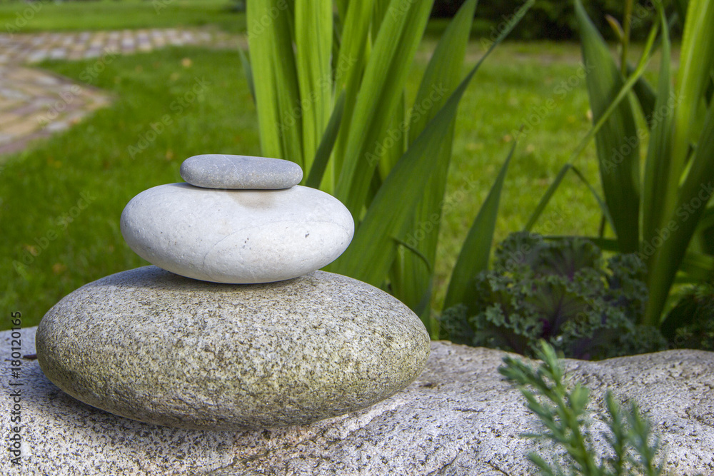 Stack zen stone balance in the nature background Stack zen stone balance in the nature background