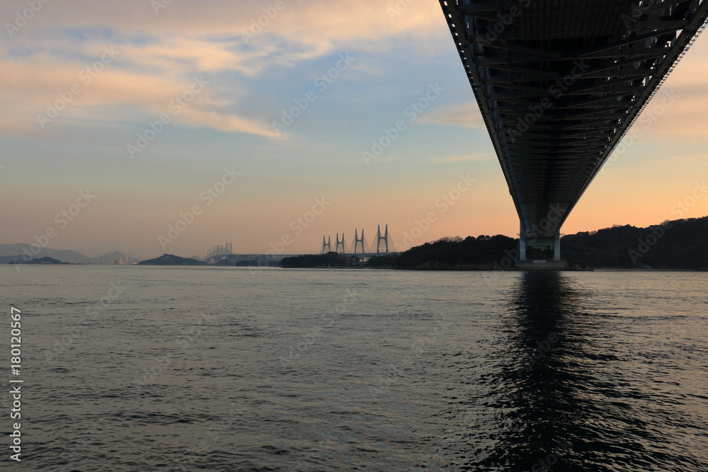 Seto Ohashi Bridge and evening landscape Stock Photo Adobe Stock