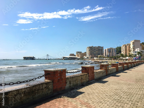 travel from city to city in Albania.Beautiful view from the promenade of the Albanian city of Durres