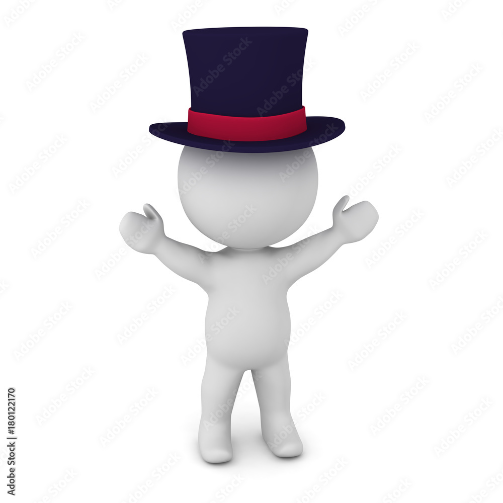 3D Character with Top Hat