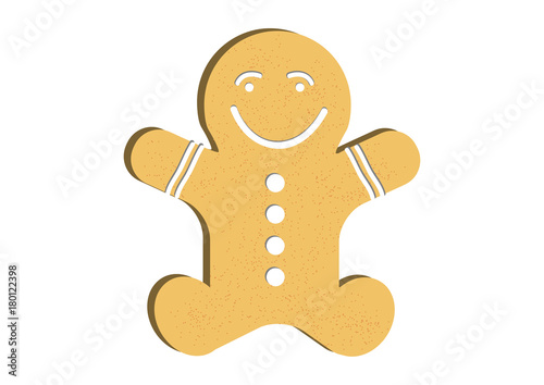 Gingerbread man decorated colored icing. Qualitative vector illustration for new year's day, christmas, winter holiday, cooking, new year's eve, food, silvester, etc
