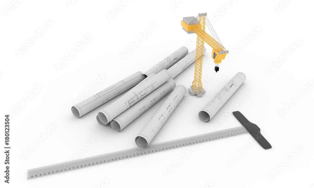 Building construction projects 3d rendering Building construction projects 3d rendering