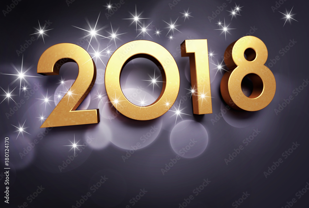 Black and gold 2018 Greeting card Black and gold 2018 Greeting card
