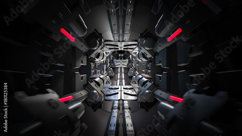 Wallpaper Mural 3d render of futuristic tunnel with light. Abstract background, business, sci-fi, technology, transportation or science concept. Torontodigital.ca