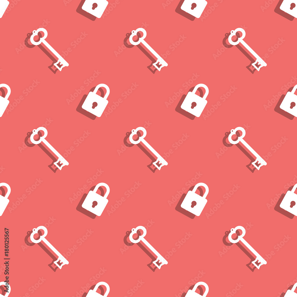 Key And Safe Lock Seamless Decorative Pattern