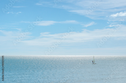 Landscape of the sea with Windsurfer.