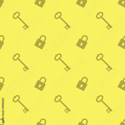 Key And Safe Lock Seamless Decorative Silhouette Background