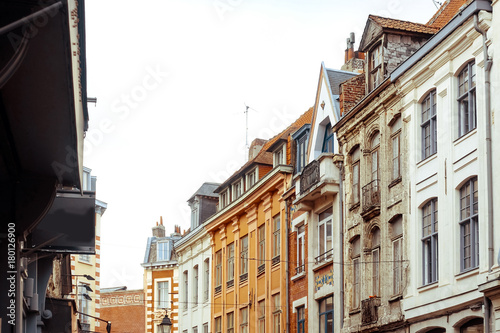 antique building view in Old Town Lille  France