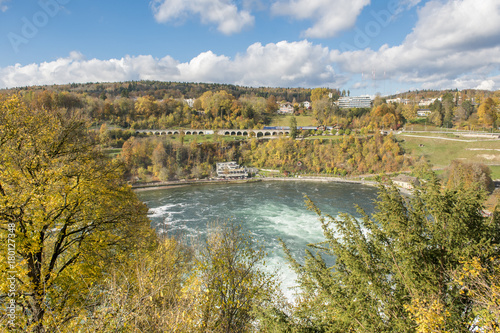 Rheinfall in Autumn  the biggest waterfall in Europe