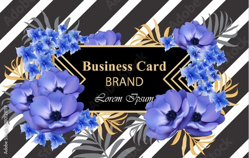 Luxury card with flowers Vector. Beautiful illustration for brand book, busin...