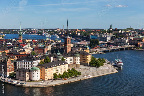 bird s-eye view on Old Town of Stockholm