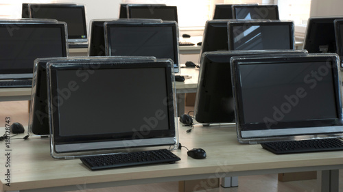 Computer Laboratory / Neatly placed rows of computer for students