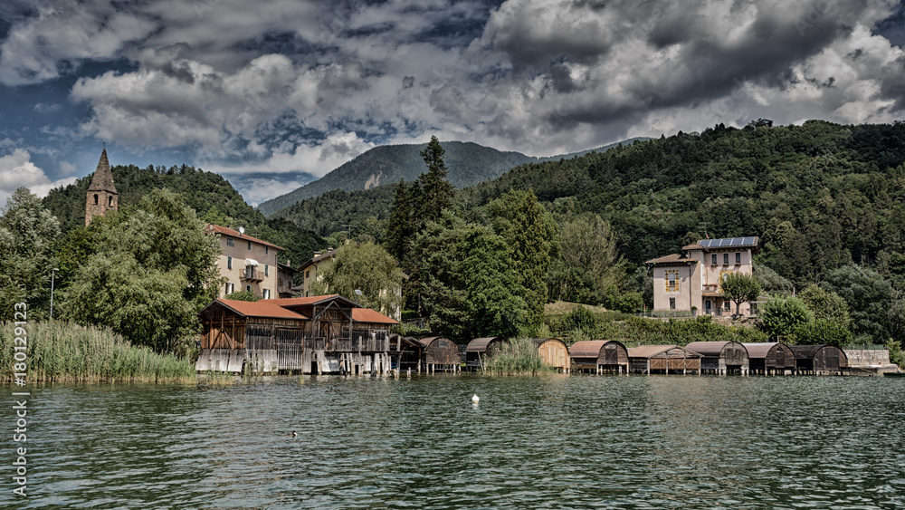  Caldonazzo lake in Dolomites, Italy