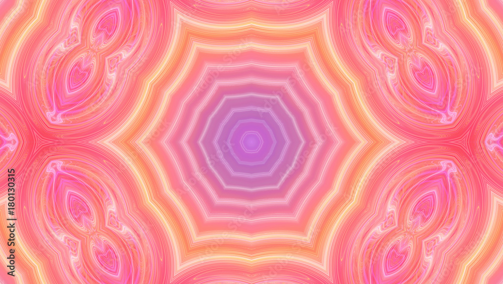 Fototapeta premium Mandala Fraktal abstrakt sphärisch bunt Kunst 