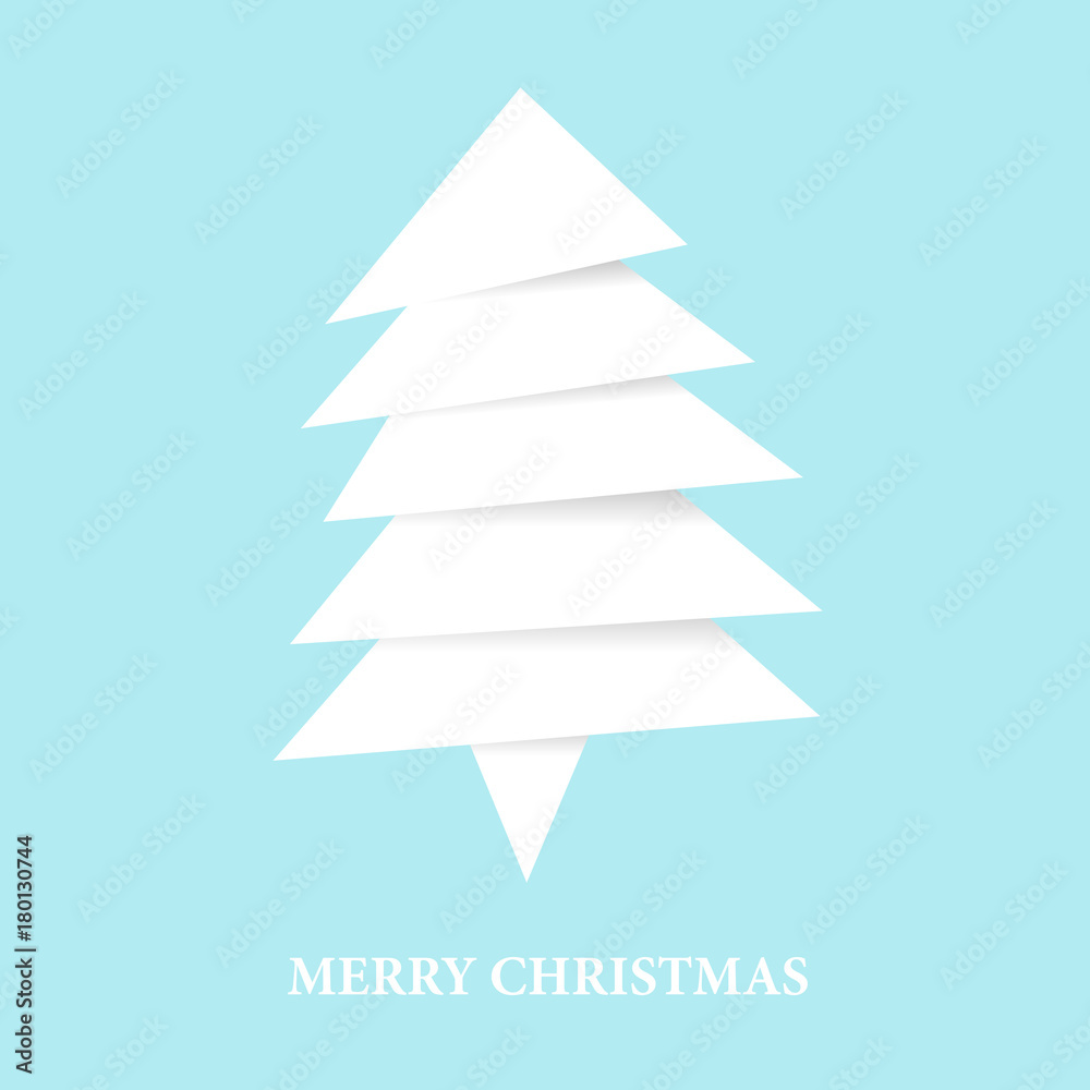 Paper white christmas tree from pieces of paper Paper white christmas tree from pieces of paper