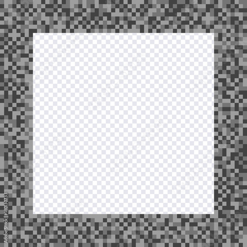 Monochrome pixel frame, borders