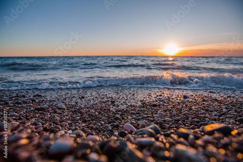 beautiful sunset on the sea © Nikita Shevchenko