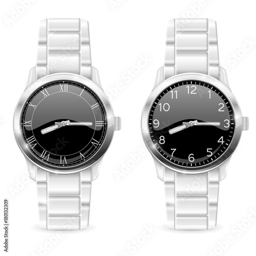 Men watch with metal bracelet