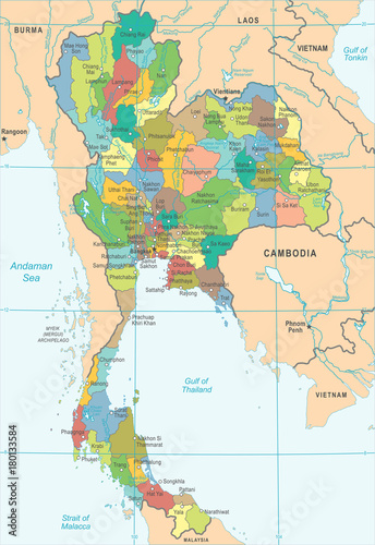 Thailand Map - Detailed Vector Illustration