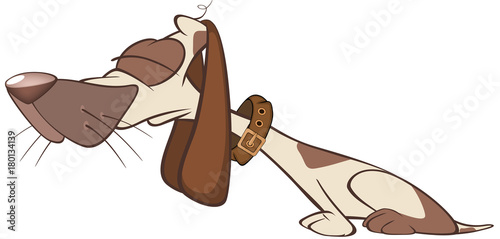 Illustration of a Cute Hunting Dog. Cartoon Character