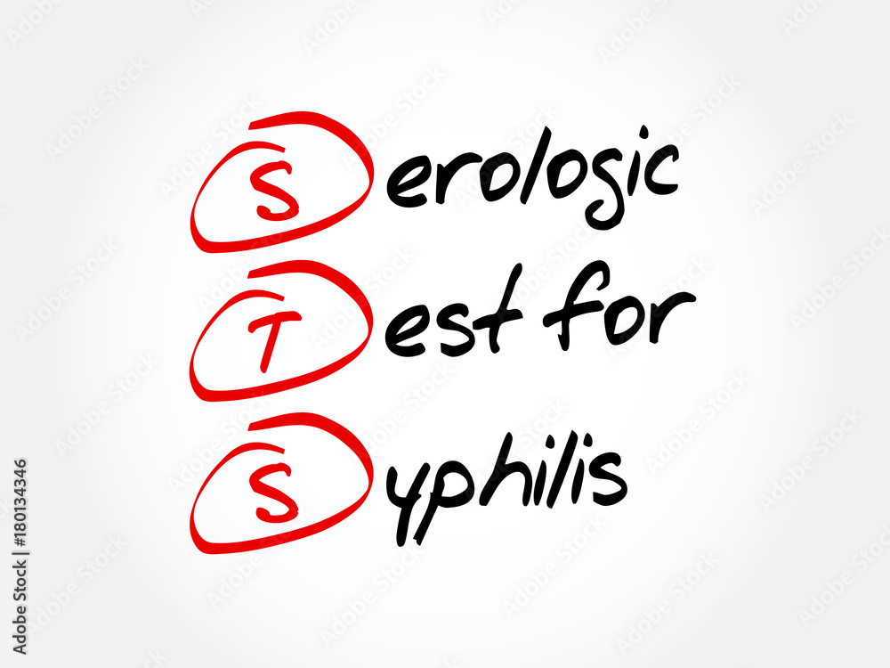STS - Serologic Test for Syphilis acronym, concept background STS - Serologic Test for Syphilis acronym, concept background