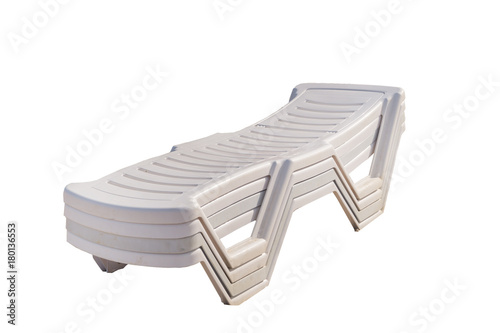 Slika na platnu White plastic chaise longue isolated on white background