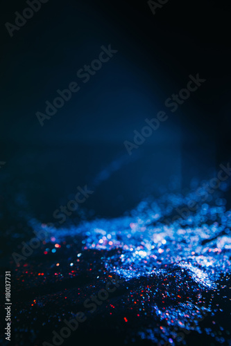 dark and blue abstract glitter background. Cold hostile planet landscape concept