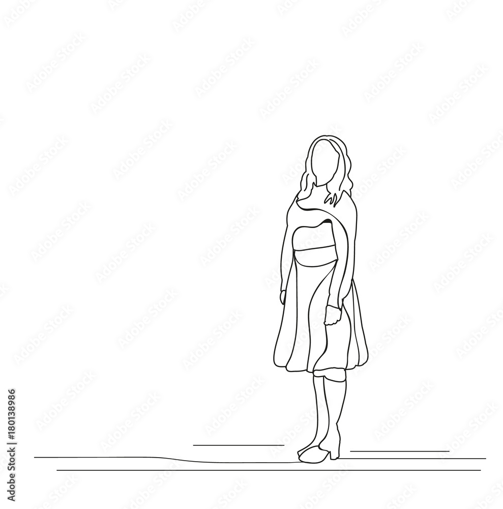 sketch of a woman, isolated