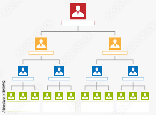 hierarchy in company scheme, organization chart tree