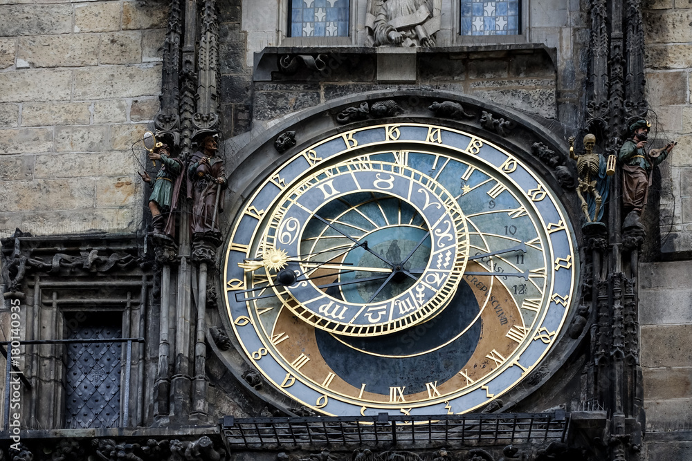 medieval astronomical clock in Prague, Czech Republic medieval astronomical clock in Prague, Czech Republic