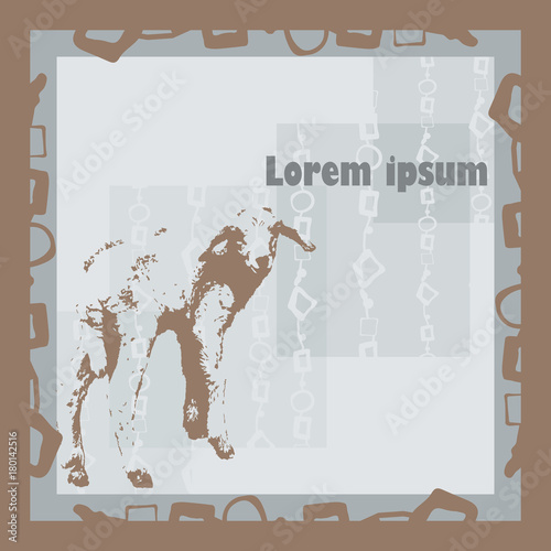 cover template for card with lamb silhouette