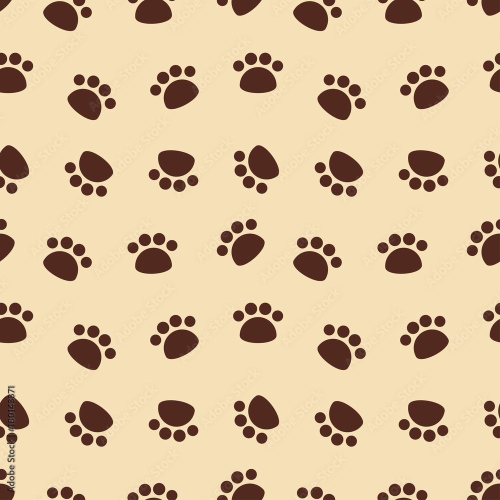 Fototapeta premium seamless pattern with brown animal footprints