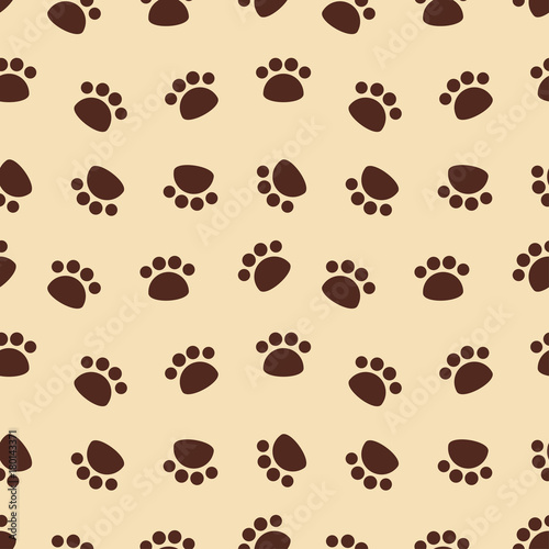 seamless pattern with brown animal footprints