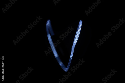 paint with light on black background letter V