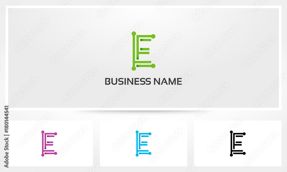E Alphabet Letter Circuit Node Line