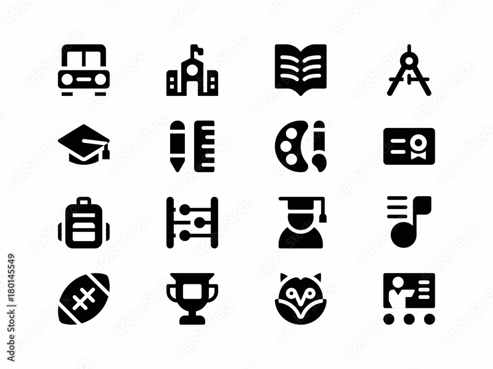 School and Education Glyph Icons School and Education Glyph Icons