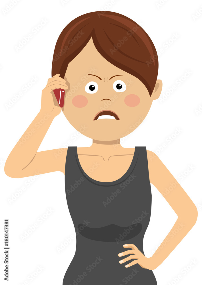 Angry businesswoman talking on the smartphone Angry businesswoman talking on the smartphone